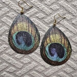 Peacock Feather-Inspired Earrings